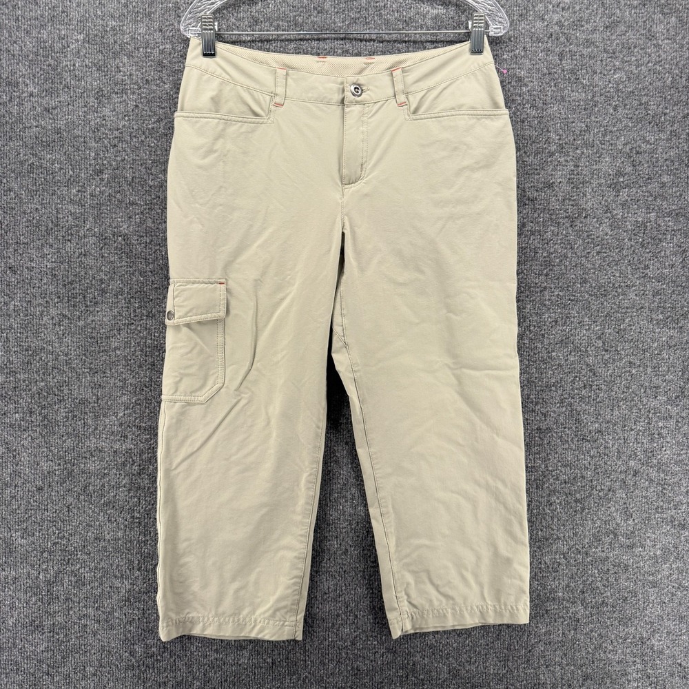 Patagonia Pants Womens 8 Beige Cargo Straight Cropped Outdoor Hiking Casual Boho